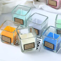 Luxury Glass Aromatherapy Candle Hotel SPA Candlelight Dinner Windproof Smokeless Scented Candles