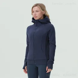 moda Esercizio Align Scuba Giacca da donna Felpa con cappuccio Yoga Zip intera Giacche con cappuccio casual Completo da jogging Cappotto con cappuccio Tinta unita Felpe fitness Sottile