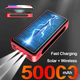 شعار مجاني مخصص 50000MAH شاحن الطاقة الشمسية للطاقة الشمسية محمولة مع بنك الطاقة الخارجي للهاتف المحمول المصباح 2USB لـ XIAOMI