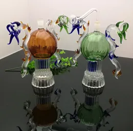 Fabricação de cachimbos de vidro Cachimbo de água soprado à mão Garrafa de água de vidro de dragão duplo