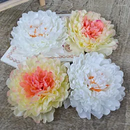 Decorative Flowers Simulated Silk Artifical Flower Fake Diy Props Walls Wedding El Home Decorations Heads 18cm Big Peony Head