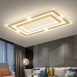 Taklampor Modern LED -ljuskrona för vardagsrum sovrum kök hem inomhuslampa med fjärrkontroll rektangel svart ljus fixtur