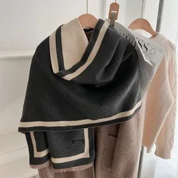 Scarves Designer Brand Women Scarf Winter Cashmere Large Shawl Wraps Solid Color Blanket Warm Pashmina Bufandas Female Foulard