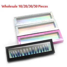 False Nails Nail Tips Box Case tomt med kort grossist i bulk 10203050 bitar Papperslådor Packaging Press On Nails Small Business 230609