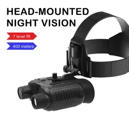 Multiuso Schermo HD da 2,7 pollici Risoluzione 1080p Misuratore notturno binoculare montato sulla testa, lente ad ampia apertura, ingrandimento ottico 10 volte, zoom digitale 8 volte