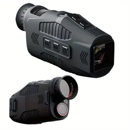 Dispositivo monocular de visão noturna com bateria embutida, telescópio infravermelho 1080P HD NV com zoom digital 5X para caça, acampamento e observação de pássaros