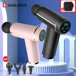 Massage Gun Sanlepus Portable LCD Massage Gun For Body Neck Back Electric Percussion Massager Deep Tissue Muscle Relaxation Fitness Slimming 230609