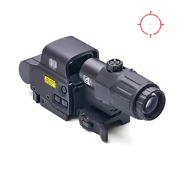 Tactical HHS 558 Holographic Red Dot Sight och G33 Magnifier Combo Hunt Rifle 558 T-DOT och 3X Förstoring Optik med Switch to Side STS Snabbfångbart montering