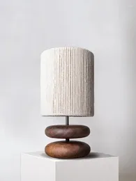 Tischlampen, japanische Designer-Atmosphäre, Wabi-Sabi-Massivholzlampe, LED, E27, Walnuss-Schreibtischleuchten, Wohnzimmer, Arbeitszimmer, Schlafzimmer, Nachttisch