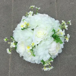 装飾的な花ダイア30cm人工シルクの花バラヒドランジャ牡丹キスボールセンターピースパーティーウェディングバックグラウンドテーブル装飾6