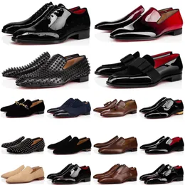 Designer Mens Loafers Dress Shoes Sneakers Triple Black Oreo Suede Patent Lädernitar Slip On Loafer Men Wedding Shoe For Business Party Shoe Sneaker