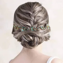 Hair Clips Emerald Color Crystal Wedding Vine Accessories For Bridal Rhinestone Headpiece Women Bride Ornaments Jewelry 2023