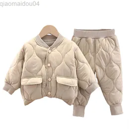 clothing sets Kinderen Pak 2021 Winter Nieuwe Mode Warm Houden Dikker Lange Mouw220s