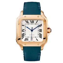 Automatyczne kwadratowe zegarki dla mężczyzn Tank luksus biznesowy mechaniczny zegarek na nadgarstka Kobiety kochanek stal nierdzewna bransoletka szafirowa szklana wodoodporna zegarek