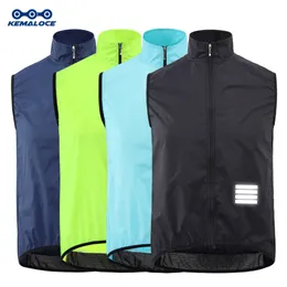 Koszulki rowerowe Topy Kemaloce Rowerowa kamizelka Wind Blue Men Mężczyznę bez rękawów Rower Kicy Klucz Czarny Lekki Outdoor Windproof MTB Sports Wind Kamizelka 230609