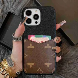 LU Vackra iPhone -telefonfodral 14 Pro Max Luxury Bumper Pallas Litchi Leather Card Slot Purse för 14Promax 14Pro 13Pro 13 12Pro 12 11Pro 11 XS X XR 7 8 Fall med låda