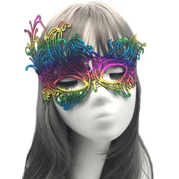 Black gilded and thickened lace mask, party half face, Halloween makeup ball, sexy and fun eye mask MJ-0007-B