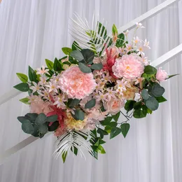 Dekoratif çiçekler düğün kemer row çiçek yapay duvar aşaması arka plan ev sahte ticari ekran