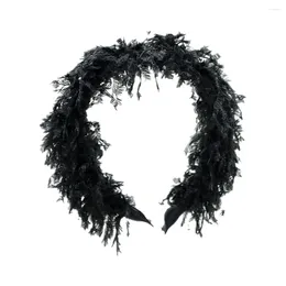 Hårtillbehör 2023-bc vinterstil falsk päls dubbla båge enorma flickor hårband