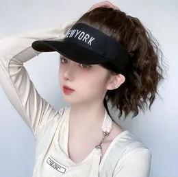 Hat wig all -in -one female summer air -breathable age -reducing peaked hats fake ponytails have many style choices, support customization