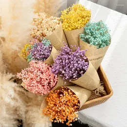 Decorative Flowers 110g Natural Dry Gypsophila Dried Baby Breath Bouquets Branches Nordic Home Decor Wedding Accessories Valentines Day