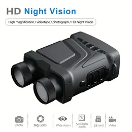 R12 Télescope binoculaire à vision nocturne infrarouge numérique professionnel 1080p pour la chasse, le camping, appareil de vision nocturne avec zoom 5X 11811.02 pouces avec câble de charge USB