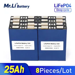 Mr.li 8 PCS 3.2V 25AH LifePO4バッテリーセル25000MAHリチウム鉄リン酸DIY 12V 24V 36V 48VパワーツールSOLのディープサイクル