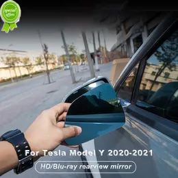 Ny bilspegelfönster Anti Dazzle Rearview Mirror för Tesla Model Y 2020-2021 Blue Light Anti-Vertigo Anti Fog Lens Accessories
