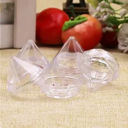 200pcs 5g Plastic Three-dimensional diamond Clear Amber Jar Empty Cosmetic Cream Packing Container Fllkl