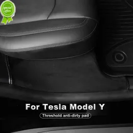 Ny dörrtröskel Anti-Step Pad Microfiber Leather Welcome Table Wear Resistance och smutsmotstånd för Tesla Model Y Tillbehör