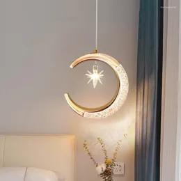 Pendelleuchten, postmodern, nordisches Licht, Esszimmer, Wohnzimmer, Kinderzimmer, Nachttisch, Arbeitszimmer, El-Bar-Beleuchtung, romantische, luxuriöse Mond-LED-Lampe