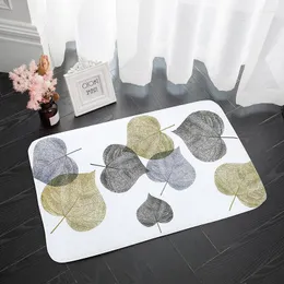 Bath Mats Free Pvc Shower Mat Nonslip Floor Gold And Silver Leaves Anti-slip Bathroom