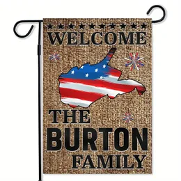 1pc State Of West Virginia Flag Personalized Memorial Day Garden Flag Happy 4th Of July Flags Garden Custom Patriotic Yard Flags With Family Name Decor Banner