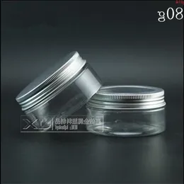 80g/ml şeffaf plastik düz şişe kavanoz gloden gümüş kapak tereyağı pomade banyo tuz hapı küçük örnek ambalaj şişe qty qiurj