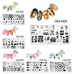 1st Flower Nail Stamping Plates Marble DIY Bildplatta stencil för naglar Polska tryckmallar Stämpelverktyg