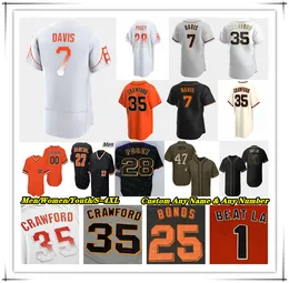 Beyzbol Jersey Matt Chapman Thairo Estrada Lamonte Wade Jr Michael Conforto Mike Yastrzemski Brandon Crawford Logan Webb Mays Bonds Buster Posey Tim Lincecum