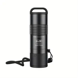 Lentes ópticas de telescópio de foco mais próximo 6x20 monocular bak4 prisma telefoto com cordão para caça, acampamento, viagem