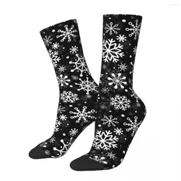 Men's Socks Christmas Snowflakes Men Women Funny Happy High Quality Spring Summer Autumn Winter Middle Tube Gifts