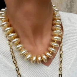 Pendant Necklaces Hip-hop Punk Fashion Statement Accessories MEGA PEARL Collier En Perle De Nacre Ajustable Necklace Jewelry Women Boho Gift