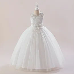 Abiti da ragazza Estate Fiore bianco Tulle Ragazze Abito da sera Principessa Pizzo Matrimonio Prima Comunione Abiti da festa per bambini per ragazze Abito da damigella d'onore 230609