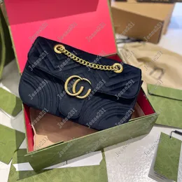 Bolsas de grife de alta qualidade femininas Marmont Velvet Messenger Shopping Bag GG correntes bolsas bolsas de ombro bolsas tote bolsas bolsas crossbody bolsas totes carteiras casuais 26 cm