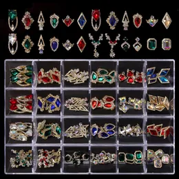 False Nails Nail Art Rhinestones Kit 3D Alloy Nail Charms GEMS Luxury Crystal Nail Art Decorations Diamonds Diy Jewelry Manicure Accessories 230609