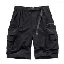 Männer Shorts 2023 Männer Fashion Cargo Multi Taschen Taktische Harajuku Streetwear Techwear Darkwear Hip Hop Y2K Schwarz