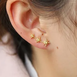 Dangle Earrings Christmas Gift For Teen Girl Young Multiple Fashion Gold Color Opal Stone Delicate Cute Three Star North Elegant Earring