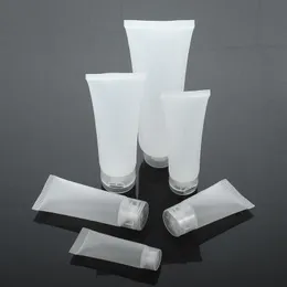 空の補充可能な半透明のフロストプラスチックトラベル化粧品メイクソフトチューブコンテナボトルフリップキャップクリーナーローションクリームボットジョー