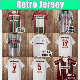 2009 Fluminense Retro Soccer Jersey Fred Pierre Jean W. Nem Wagner Home 100th Shipm Sleeve Football Shirt