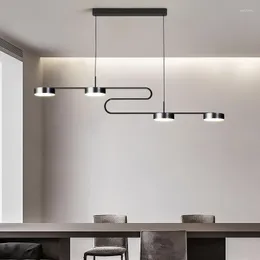 Ljuskronor minimalistisk kök matbord hängslampa modernt led för bar vila heminredning svart hängande belysningsarmaturer