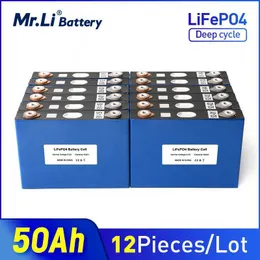 Mr.Li 12PCS 3.2v 50Ah LiFePO4 Battery 12V 24V 36V Rechargeable Battery For Golf Cart Yacht Solar RV
