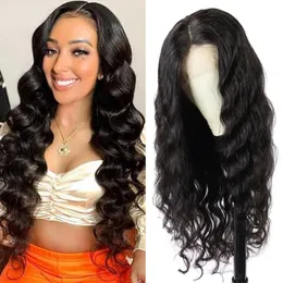 250% peruka fali luźnej 13x4 13x6 HD przezroczystą koronkową frontalną ludzką perukę włosów dla czarnych kobiet naturalna linia włosów