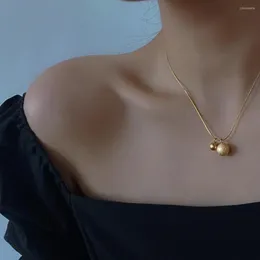 Pendant Necklaces Gold Color Ball Wire Necklace Jewelry 2023 Stainless Steel Clavicle Chain Neck Collier Ras De Cou